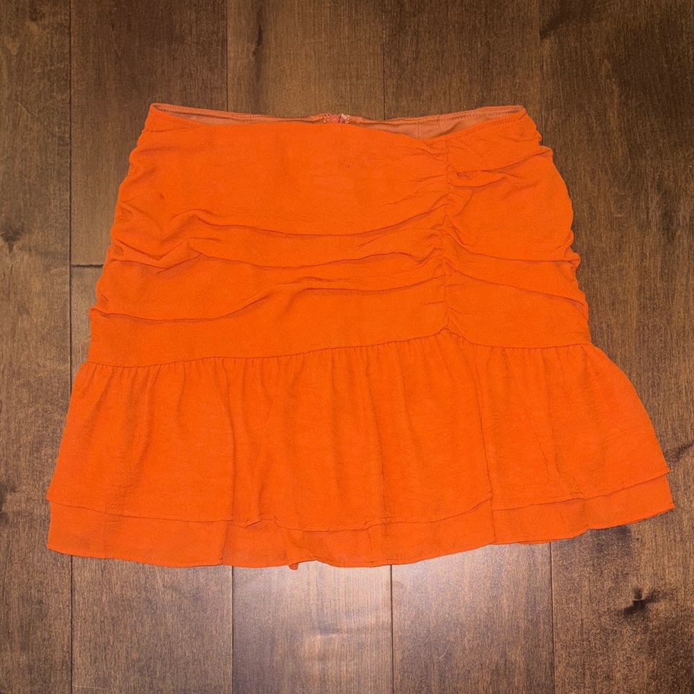 She + Sky Ruffled Tiered Mini Skirt